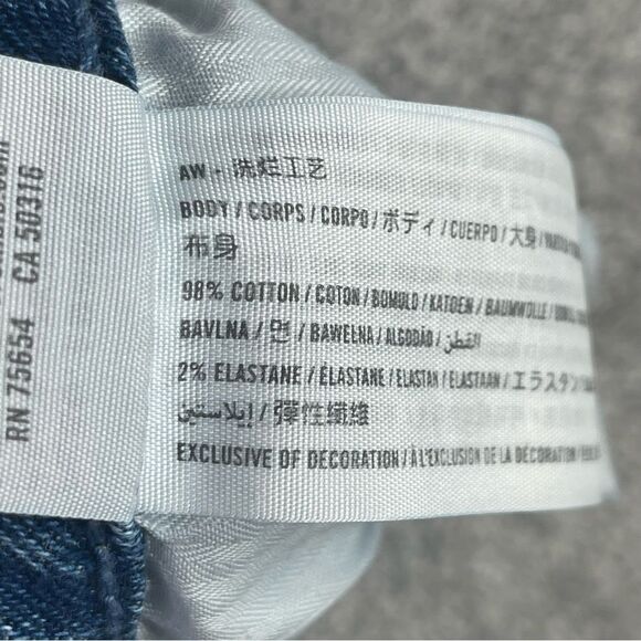 Hollister Mom Jeans Women's 26X25 Blue Straight Ultra High Rise Medium Denim - Picture 6 of 11